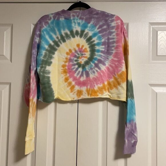 DAYDREAMER Rainbow Tie Dye Cropped Sweatshirt - Brand New - Picture 5 of 7